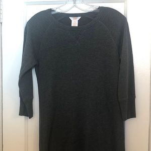 Grey sweatshirt dress.